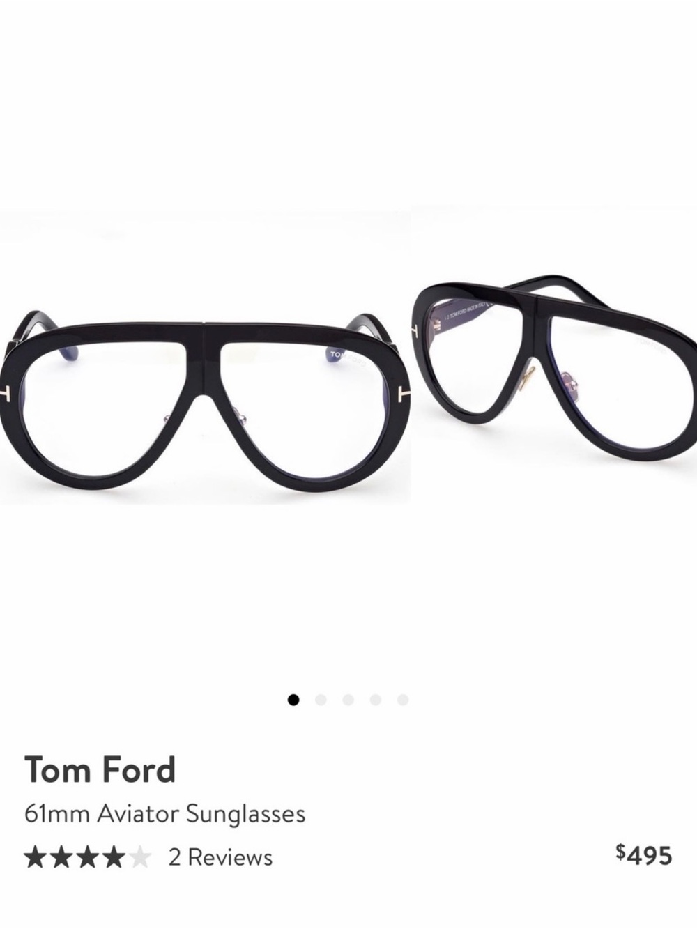 Tom Ford Troy TF836 Aviator Clear Sunglasses